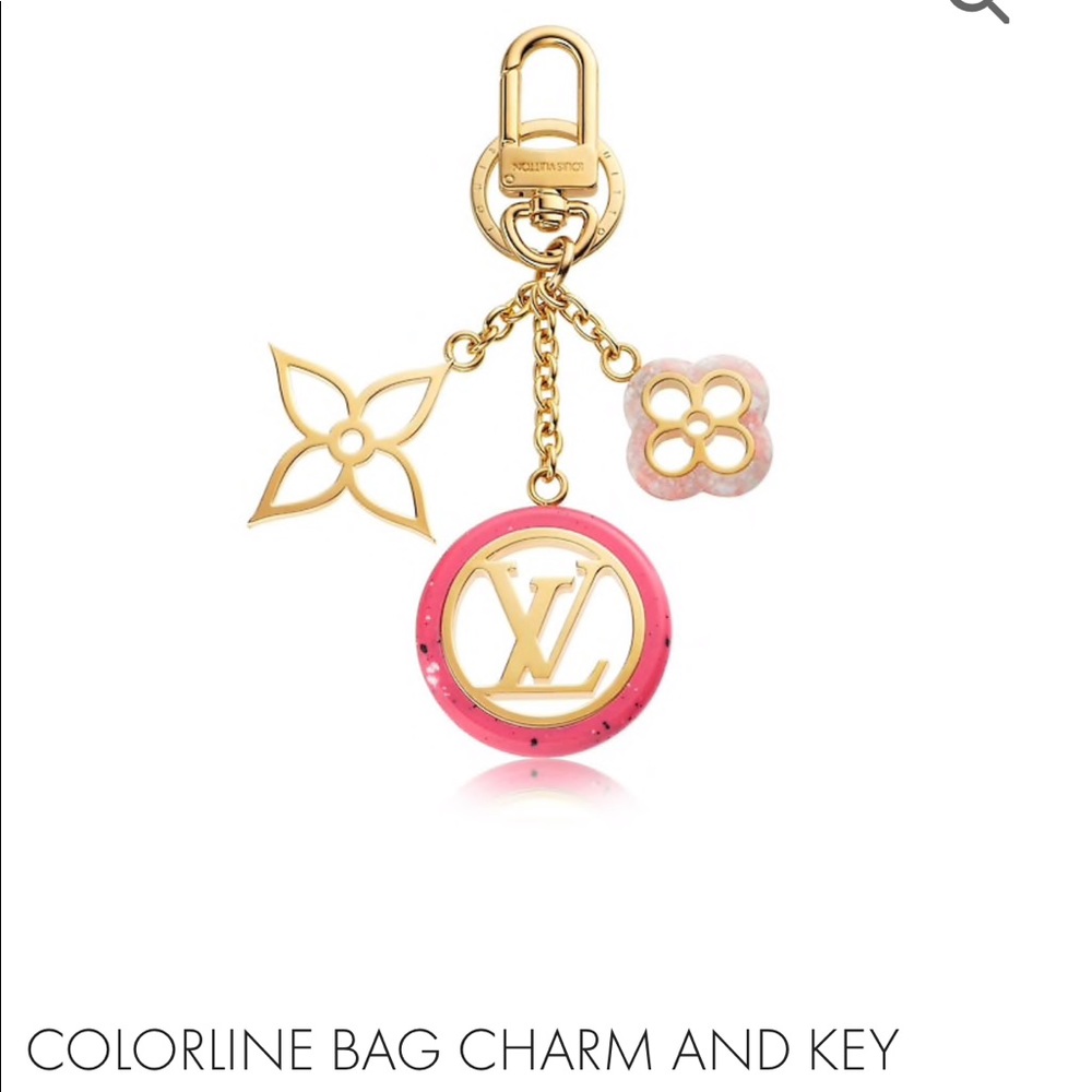 AUTHENTIC Louis Vuitton pink & gold purse charm